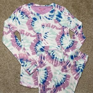 Girls Youth Size 12 Liberty Valor Long-Sleeve / Pants "Tie-Dye" Pajamas